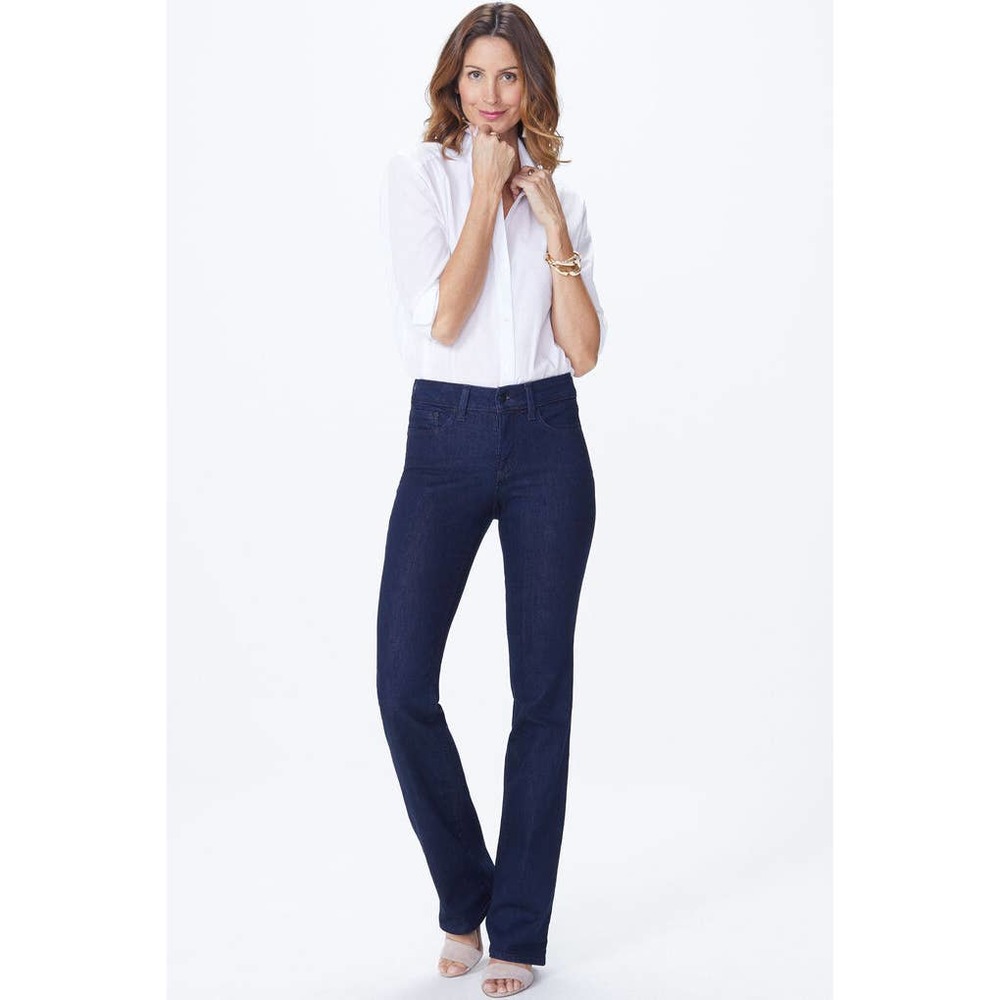 NYDJ Womens Sz 2 Billie Mini Bootcut Dark Wash Denim Jeans Stretch MDNM2049
